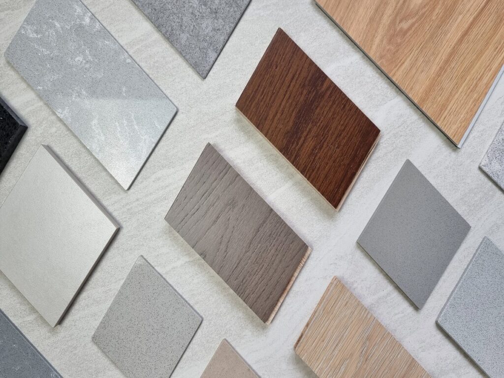 sample of different kinds of flooring materials